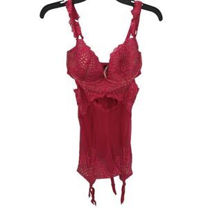 Women's Victoria's Secret One Piece Lingerie Pink Lace New With Tags Size‎ 34 D